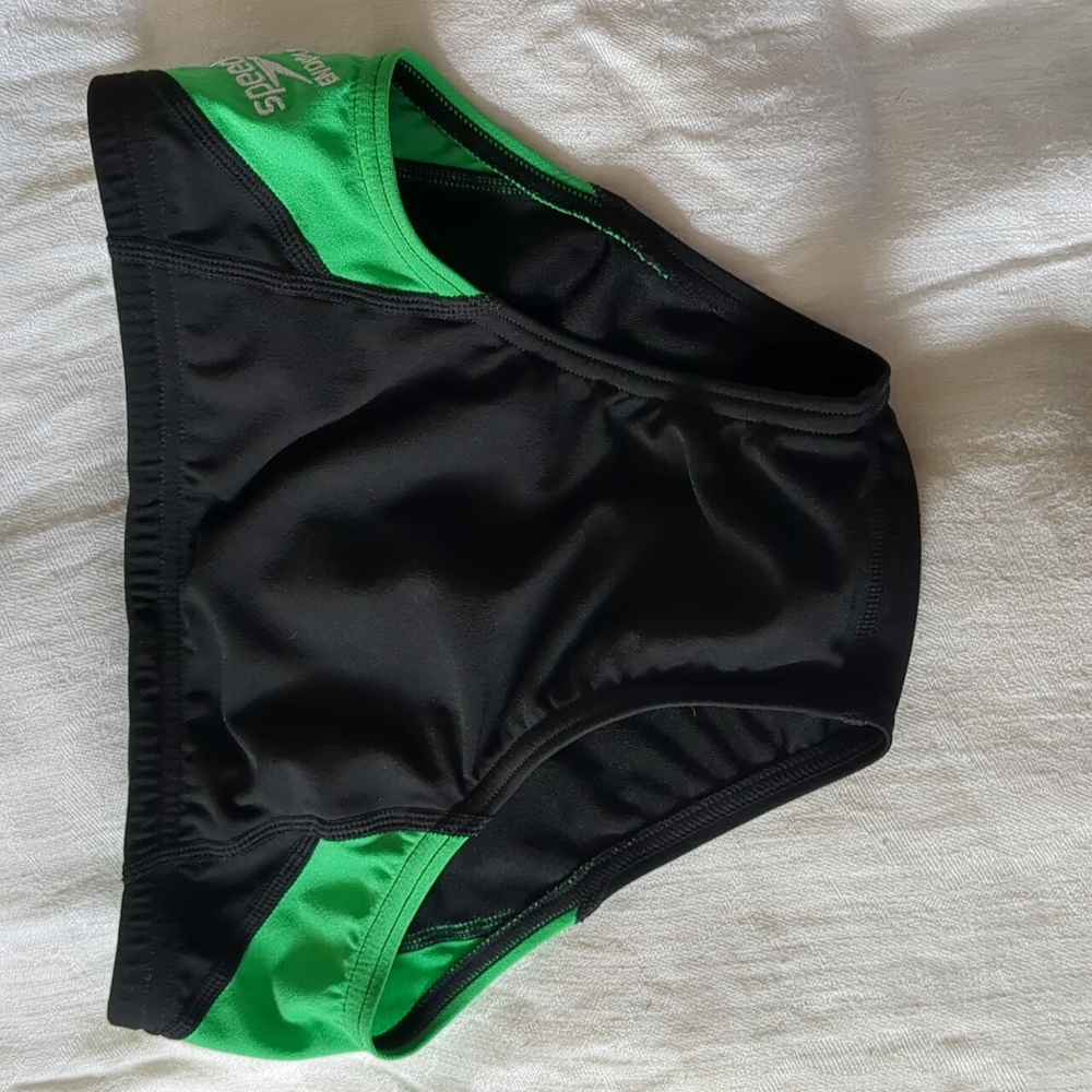 Speedo Briefs Swimsuit Green Black 10/12